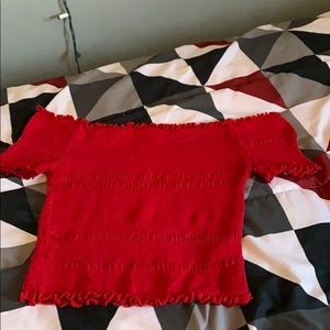 Ruffled red crop top